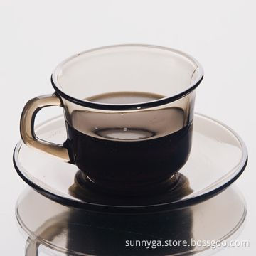 200mL Cup and Saucer Set in Gray, Available in Various Sizes